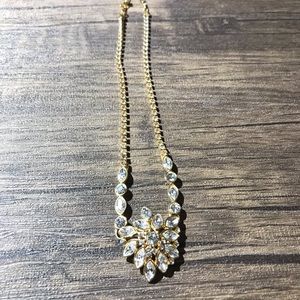 Monet Gold Crystal Rhinestone Choker Necklace